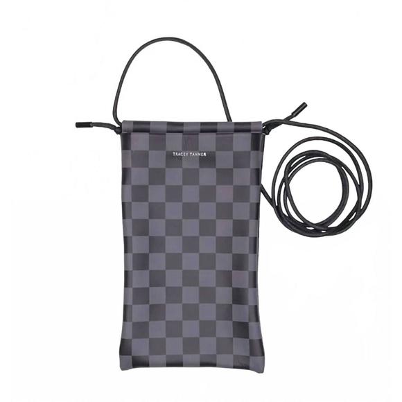 NEW TRACEY TANNER women's tia crossbody cellphone bag in checkered black and whi - Picture 1 of 1